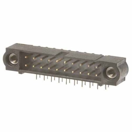 Harwin Board Connector, 20 Contact(S), 2 Row(S), Male, Right Angle, 0.079 Inch Pitch, Solder Terminal,  M80-5302042